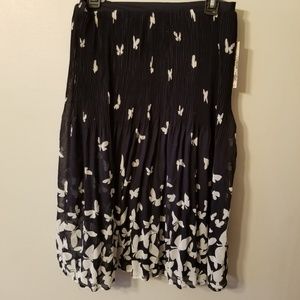 Black Rainn New Skirt Pleated with Butterflies